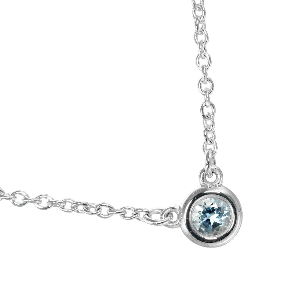 Tiffany Co By the Yard Necklace Sterling Silver Aquamarine